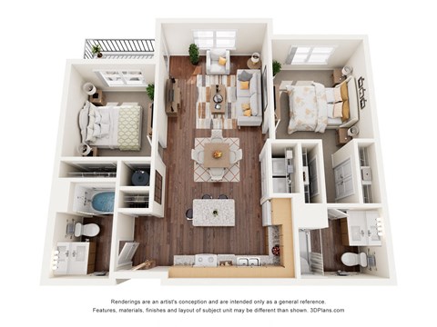 2 bed 2 bath A at Shannon Reserve 55+ Apartments, Union City, GA, 30291